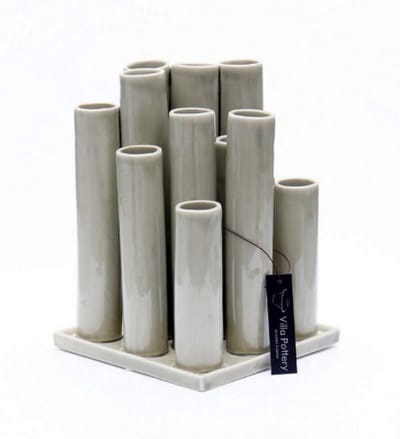 Vaas - Villa Pottery - Woondecoratie - Decoratie - Porselein - Waterdicht - Twist & Tube 1 Grey