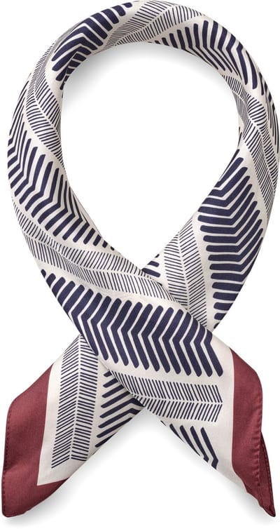 Virtuo | Zijden halsdoek met rood en blauw streeppatroon