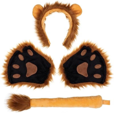 Leeuwenkostuum met Oren, Staart en Pootjes - Dieren Cosplay Accessoires voor Halloween en Feestjes voor Kinderen en Volwassenen