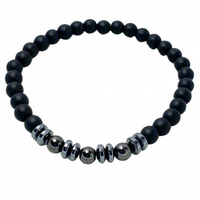 Armband- zwart -tree ball -stretch- 20 cm - Charme Bijoux