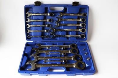 Professionele Steek-ringratelset 8-32 mm 17-delig