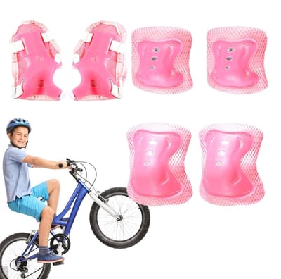 Kinder Beschermingsset - Valbescherming - Sporten - Ademend Mesh - 3 Delig - Roze