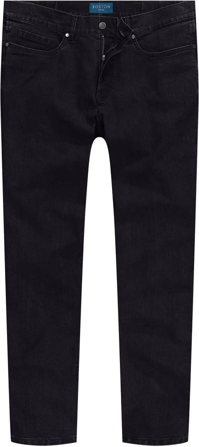 Boston Park - Heren - Jeans traveller-band 5-pocket regular fit - Zwart - Maat 52