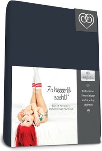 Badstof stretch hoeslaken  Marine - 80 x 200 cm - Marine