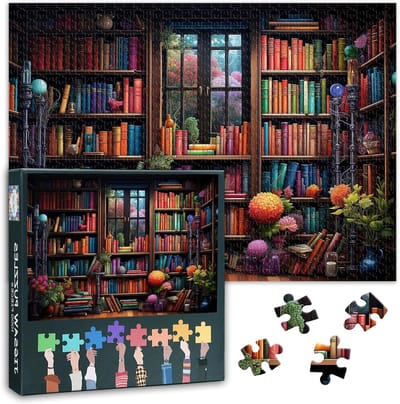 Volwassen Puzzel - Boekenpuzzel Legpuzzel - Ontspannend Gezinsspel - Dikke Karton Stukjes - 70 x 50 cm - Kleurrijk