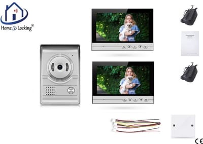 Home-Locking complete deur intercom/videofoon met 2 binnen panelen.DT-2207-1-2