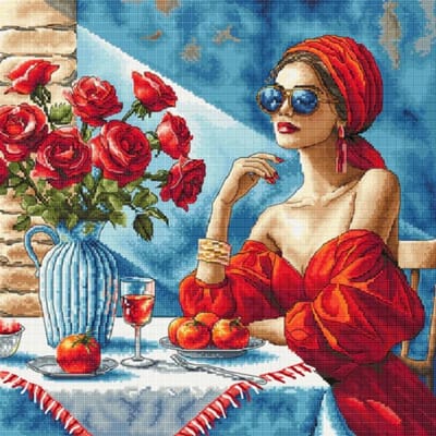 Borduurpakket AVA Stitch - Lady in Red - Dame in het Rood - 134