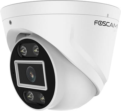 Foscam T8EP 4K UHD Turret Beveiligingscamera – 8MP PoE Camera voor Buiten – Actieve Afschrikking met Sirene en Spotlight – Slimme Detectie – Nachtzicht – IP66 – Wit