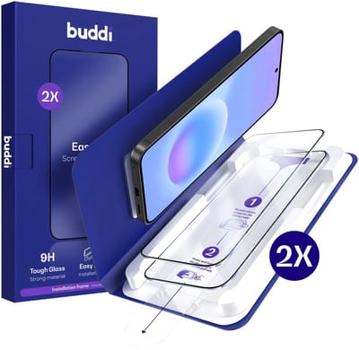 2-Pack Screenprotector Geschikt voor Samsung Galaxy A57 - Buddi Easy Fit Tempered Glass met Installatietray - 9H+ Gehard Glas - Case Friendly Glasplaatje - Eenvoudige montage