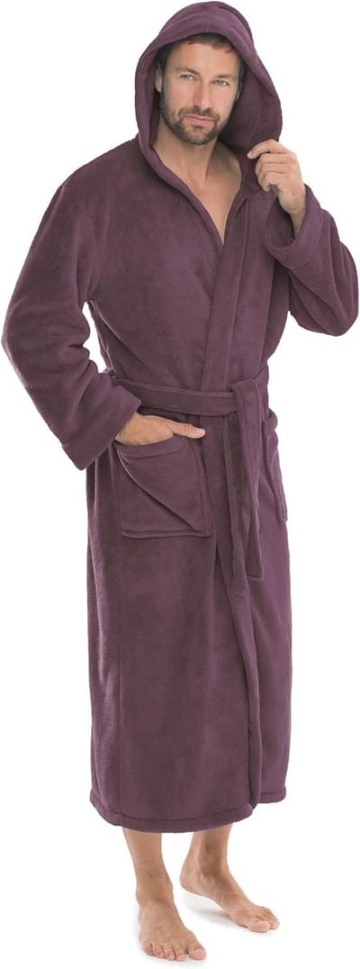 Comfortabele Saunamantel met Capuchon voor dames en heren - Koraal Fleece Ochtendjas