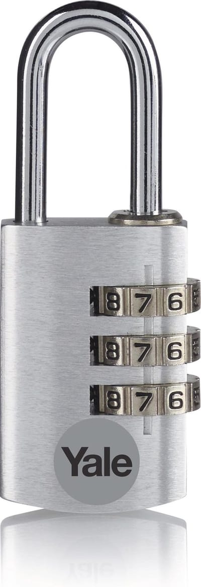 Yale - Aluminium Hangslot met Cijferslot - 28 mm - Zilver