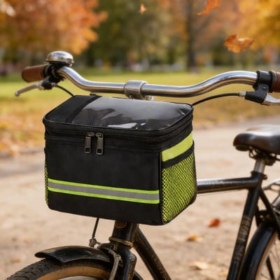 Fietstas voor op de bovenbuis van de fiets, grote waterdichte voortas met transparante telefoonhouder, groen, geschikt voor fietsen, woon-werkverkeer en fietskamperen (1 stuk)