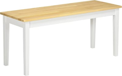 HOMCOM bankje - van grenenhout - 102L x 36B x 45H cm - natuur - wit