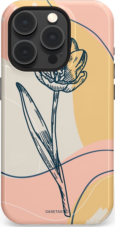 Casetastic Hoesje Geschikt voor Apple iPhone 15 Pro Magsafe - Stijlvolle Beschermende Duo-layer Case - Lente tulp
