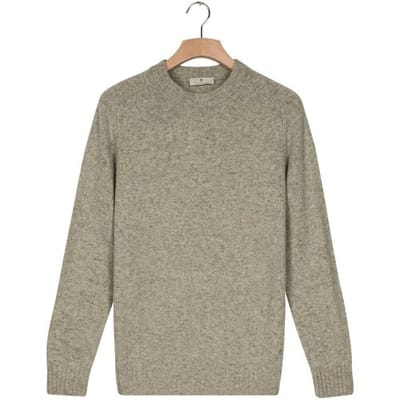 Thomas Maine Trui Crew Neck New England Donegal Merino Wool Licht Groen / male