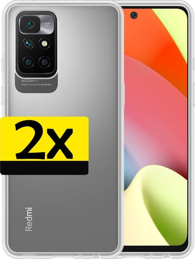 Hoesje - 2 Stuks - Geschikt voor Xiaomi Redmi 10 2022 - Sterk & Shockproof - Case Siliconen - Back Cover - Telefoon Hoes - Telefoonhoesjes - Transparant