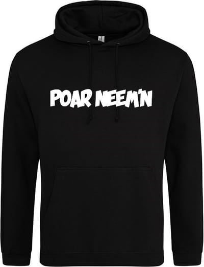 POAR NEEM'N  Hoodie | Sweater | Capuchon | Trui | Hooded | Print | Zwart | Maat L