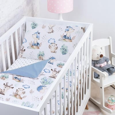 Beddengoedset voor kinderbed 90 x 120 cm en kussensloop 40 x 60 cm, gecoördineerd, 100% katoen, Oeko-Tex-gecertificeerd, gemaakt in Europa, zacht, ademend en veilig voor baby's en kinder