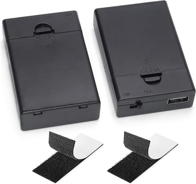 Batterijhouder AA - Batterijbox USB - Decoratieve Verlichting - Met Aan/Uit Schakelaar - 2 Stuks - Zwart