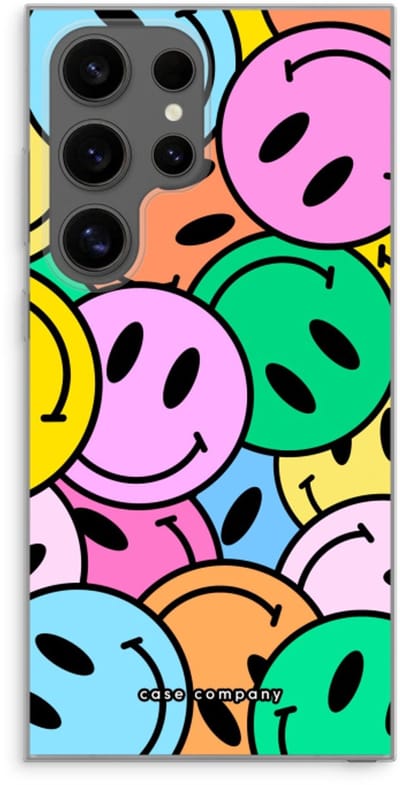 Case Company® - Hoesje geschikt voor Samsung Galaxy S24 Ultra hoesje - Smiley N°1 - Soft Cover Telefoonhoesje - Bescherming aan alle Kanten en Schermrand