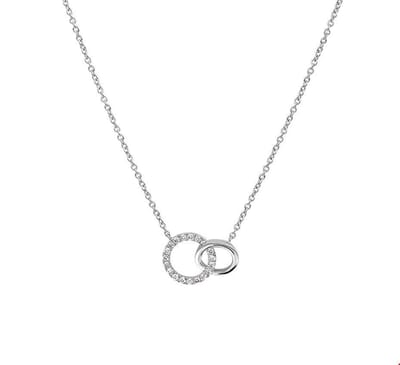 The Jewelry Collection Ketting Diamant 0.07ct H P1 41 - 43 - 45 cm - Witgoud