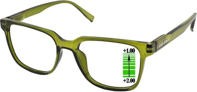 Leesbril Vista Bonita Cubo Multifocaal-Army Green-+1.00-+2.00
