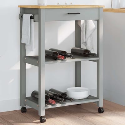 vidaXL - Keukentrolley - MONZA - 60x40x88,5 - cm - massief - grenenhout