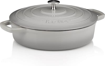 Braadpan, Gietijzer, Laag, Grijs, 28 cm - Kela | Calido