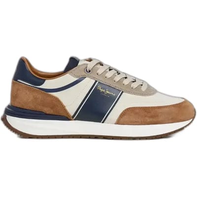 Pepe Jeans Buster Leren Sneakers Beige Serie