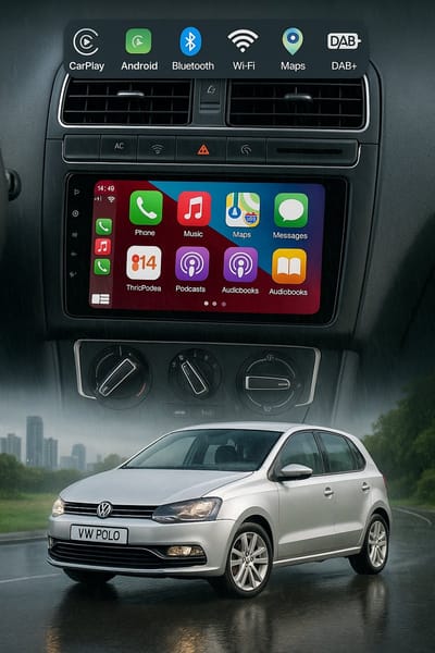ADIVOX 9 inch T1 geschikt voor VW Polo 2009-2017 2GB/32GB Quad Core Android 14 CarPlay/Auto/Wifi/GPS/RDS/DSP