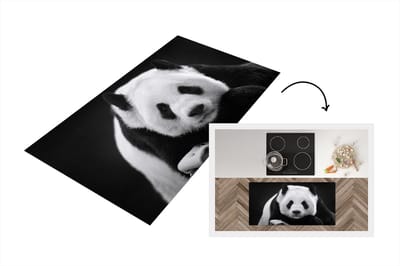 Keukenloper - Loper keuken - Panda - Zwart - Wit - 120x60 cm - Keukenloper vinyl