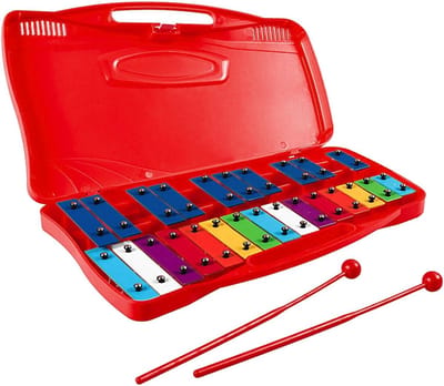 Muziek Instrument - Slagwerk Speelgoed - Kinderen Leren Muziek - 25 Aluminium Tonen - 39x23x4.5 cm - Rood
