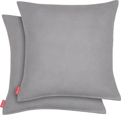 Blumtal Chenille Kussenslopen - Set van 2 - Zacht en met Blinde Rits - Kussenhoes 40 x 40, Grijs