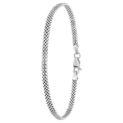 Lucardi Dames Gerecycled zilveren armband fantasie - Armband - 925 Zilver - Zilverkleurig - 21 cm