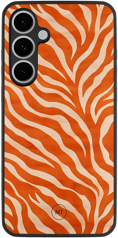 Hoesje geschikt voor Samsung Galaxy S24 FE - Zebra oranje - TPU Hard Case Backcover - Oranje - Mooie Telefoonhoesjes