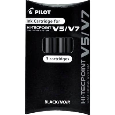 Inktpatroon PILOT Begreen Hi-Tecpoint V5/V7 zwart set à 3 stuks