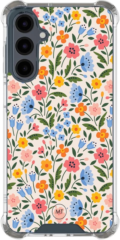 Hoesje (shockproof) geschikt voor Samsung Galaxy A16 - Romantische bloemen - Extra sterke case - TPU/polycarbonaat - Bloemen - Multi, Transparant