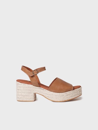 Dames espadrille met brede hak | ADRIANA