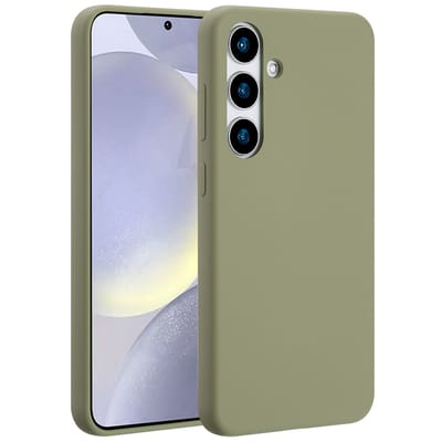 Accezz Hoesje - Geschikt voor Samsung Galaxy S24 Plus - Liquid Silicone Backcover met Magnetische Ring - Cooper Green