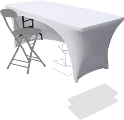 Rekbare Tafelkleden Set van 2 - 183 x 75 x 75 cm - Spandex Terrastafelhoezen voor Bruiloft, Feest en Decoratie
