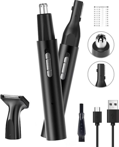 Neushaartrimmer, metalen buis, elektrische neushaartrimmer, 3-in-1 multifunctionele USB oplaadbare elektrische wenkbrauwtrimmer (1 stuk)