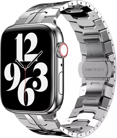 Fungus - Smartwatch bandje - Geschikt voor Apple Watch 38 / 40 / 41 mm - Series 1 2 3 4 5 6 7 8 9 SE iWatch - Metaal - Schakel - Zilver