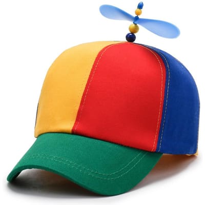 Nieuwe Lente en Herfst Mode Kleurblok Bamboe Libelle Eendensnavel Hoed Cartoon Schattige Zonneklep Hoed Adjustable rood