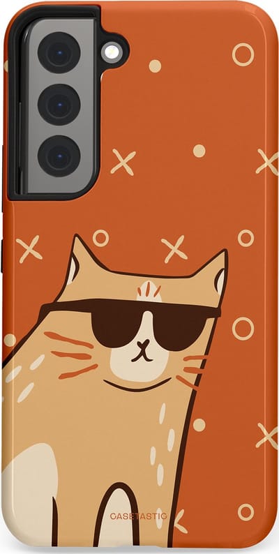 Casetastic Hoesje Geschikt voor Samsung S22 - Stijlvolle Beschermende Duo-layer Case - CoolCat