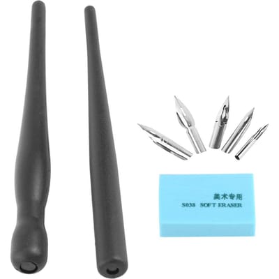 1 Set Manga Dessin Animé Bande Dessinée Dessin Peinture Kit Outil Avec 2 Porte-plumes et 5 Plumes