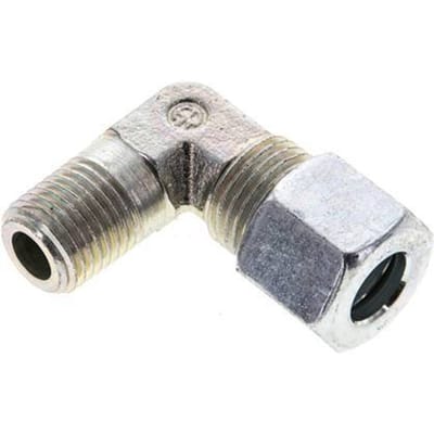 1/4'' NPT Buitendraad x 10L Verzinkt Stalen Elbow 90deg Snijring 315 Bar DIN 2353
