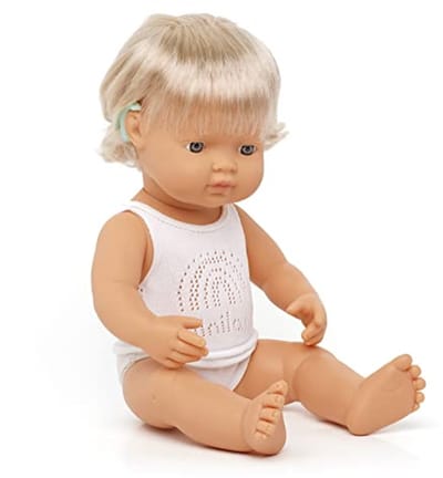 Europese Babypop met Luisterapparaat - 38 cm - Wit - Geschikt voor Meisjes