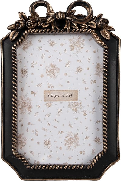 Clayre & Eef Fotolijst 10x15 cm Zwart Kunststof