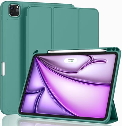 Tablet Hoes Geschikt voor iPad Air 13 Inch Hoes Pine Groen - Tri-fold Tablet Hoesje Case, iPad Air M4 (2026) iPad M3 (2025) / Air 13 inch (2024) M2 Trifold Stand Smart Case