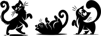 Raam - muur - wall art - stickers grappige katten - poezen - kittens